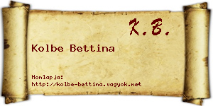 Kolbe Bettina névjegykártya